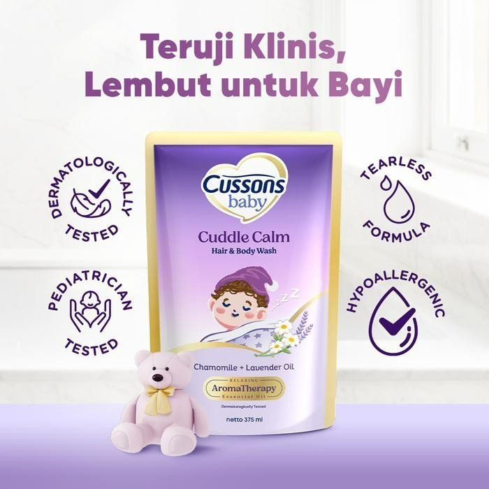 cussons baby cuddle calm hair and body wash 375ml/sabun mandi bayi cussons baby cuddle calm hair and body wash 375ml/sabun mandi bayi