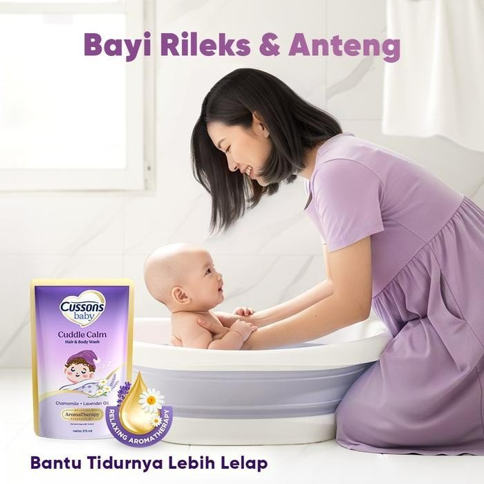 cussons baby cuddle calm hair and body wash 375ml/sabun mandi bayi cussons baby cuddle calm hair and body wash 375ml/sabun mandi bayi