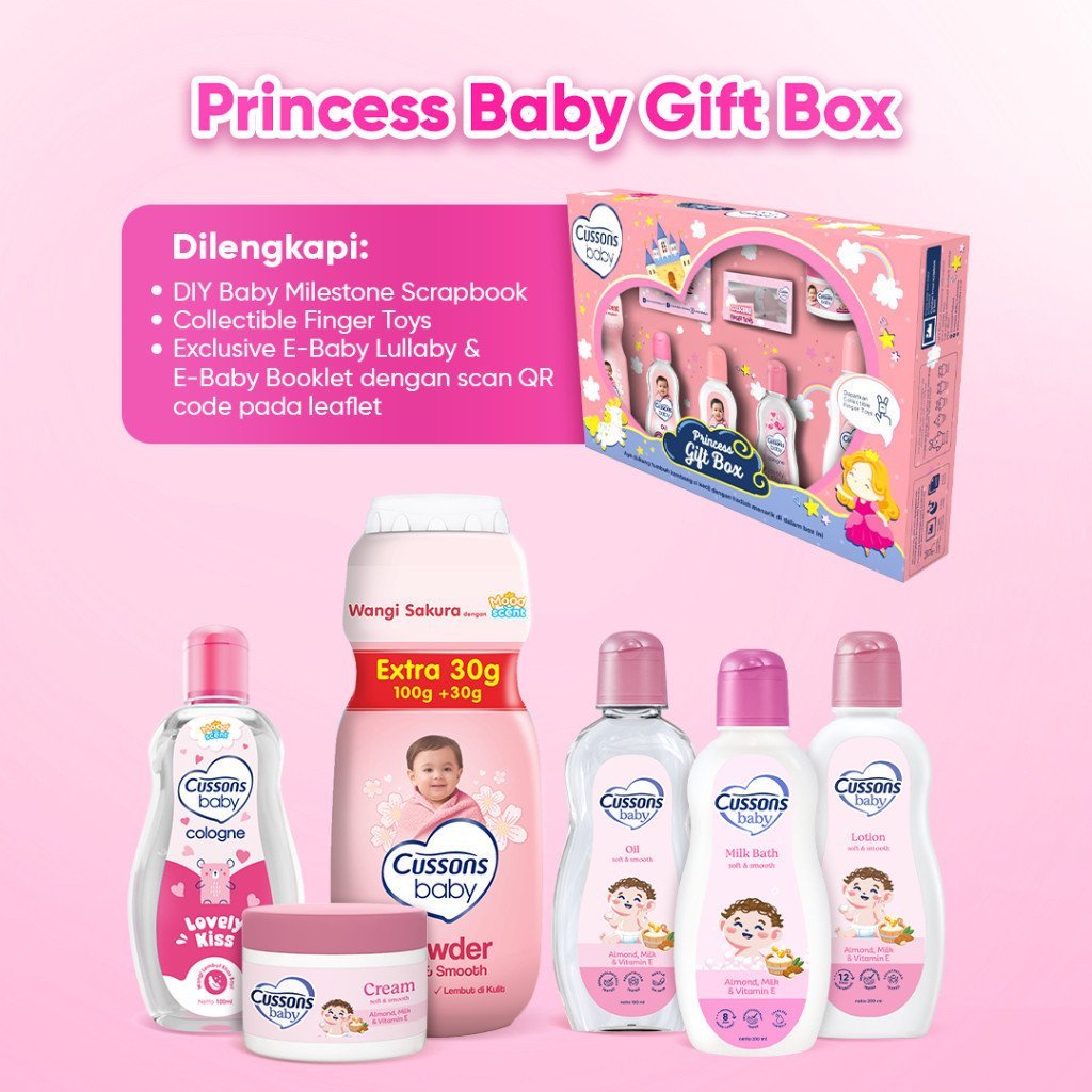 cussons baby gift box prince and princess 6in1/kado bayi cussons baby gift box prince and princess 6in1/kado bayi