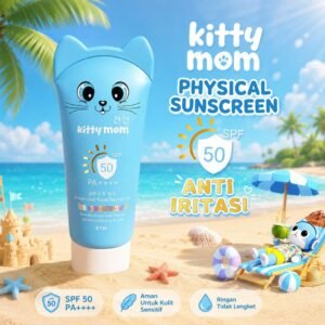 kitty mom physical sunscreen spf 50 pa++++/tabir surya bayi