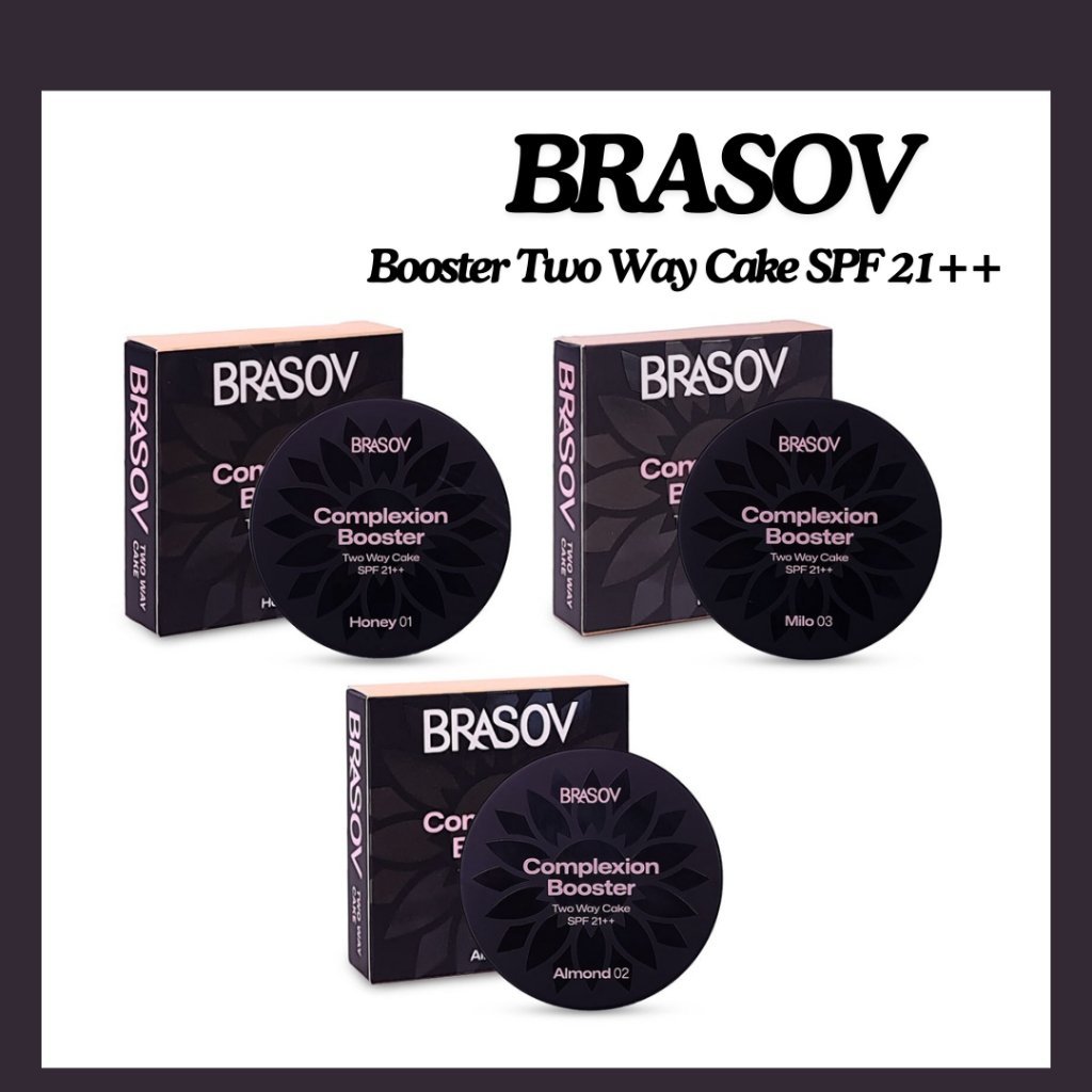 brasov complexion booster two way cake spf 21++ 8.5g/bedak padat brasov complexion booster two way cake spf 21++ 8.5g/bedak padat