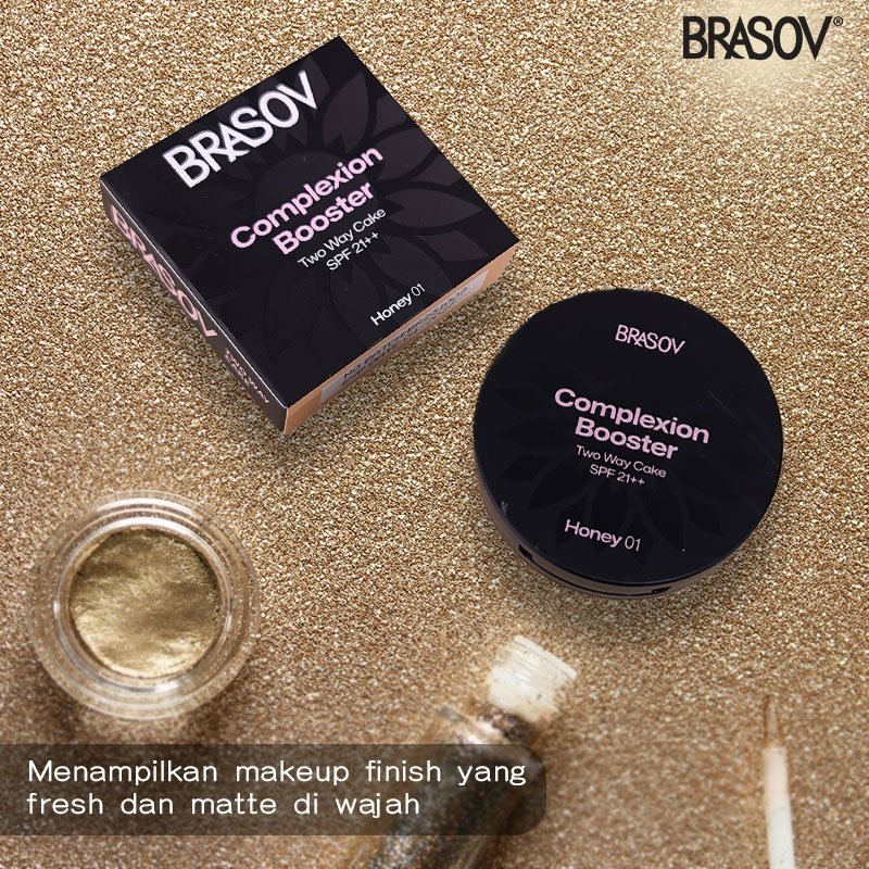 brasov complexion booster two way cake spf 21++ 8.5g/bedak padat brasov complexion booster two way cake spf 21++ 8.5g/bedak padat