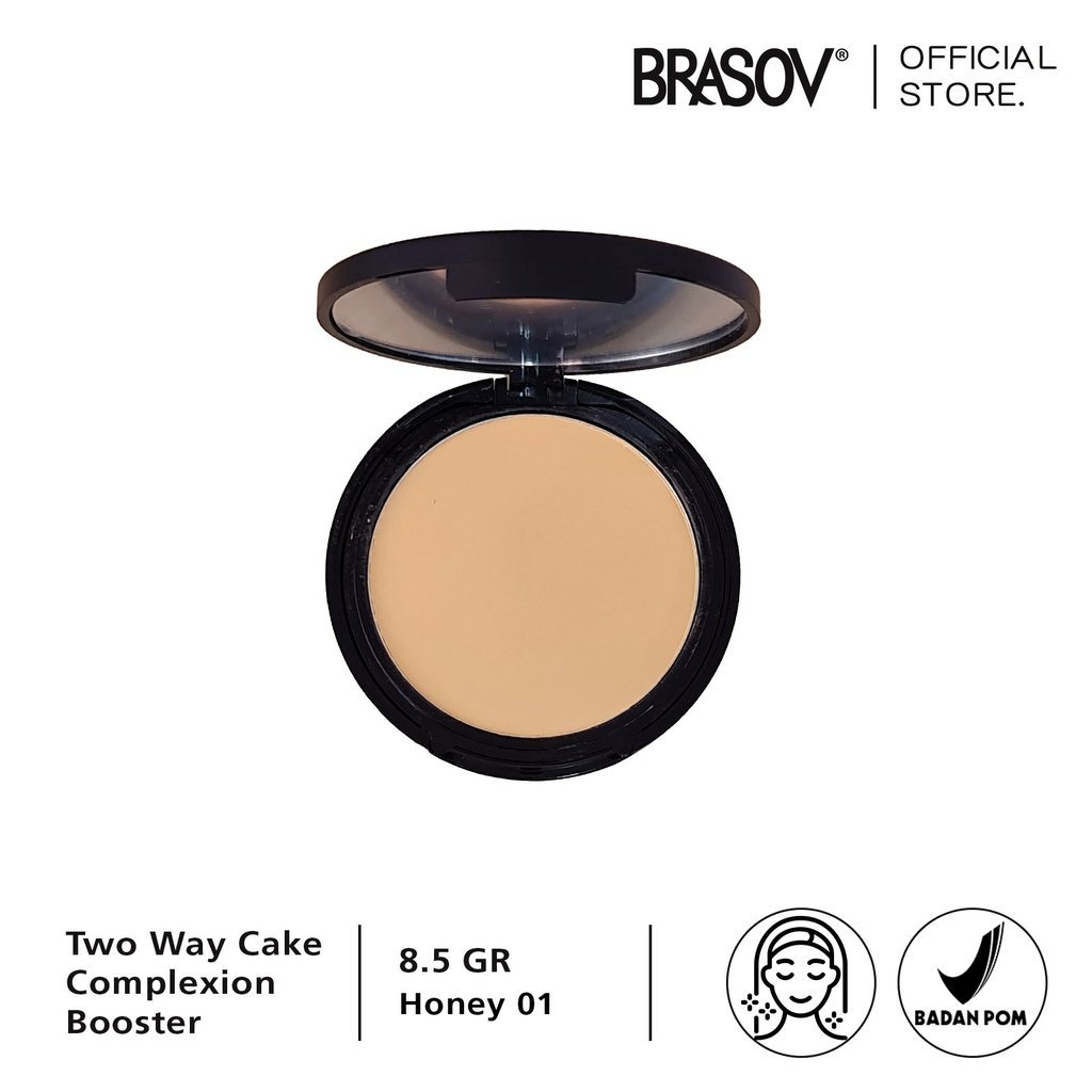 brasov complexion booster two way cake spf 21++ 8.5g/bedak padat brasov complexion booster two way cake spf 21++ 8.5g/bedak padat